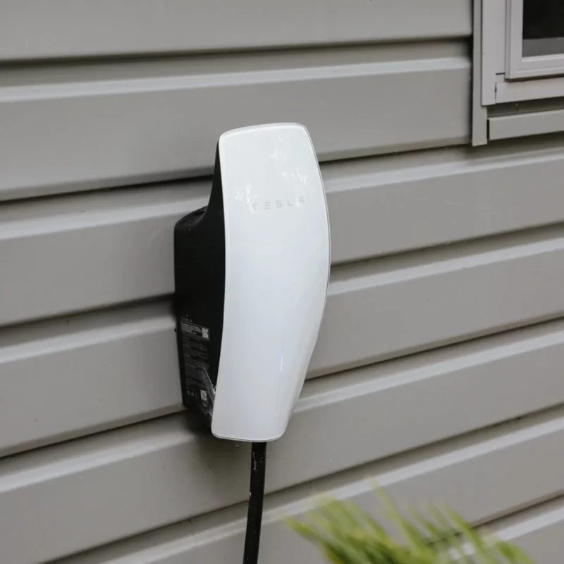 Tesla Electric Vehicle charger installed at home