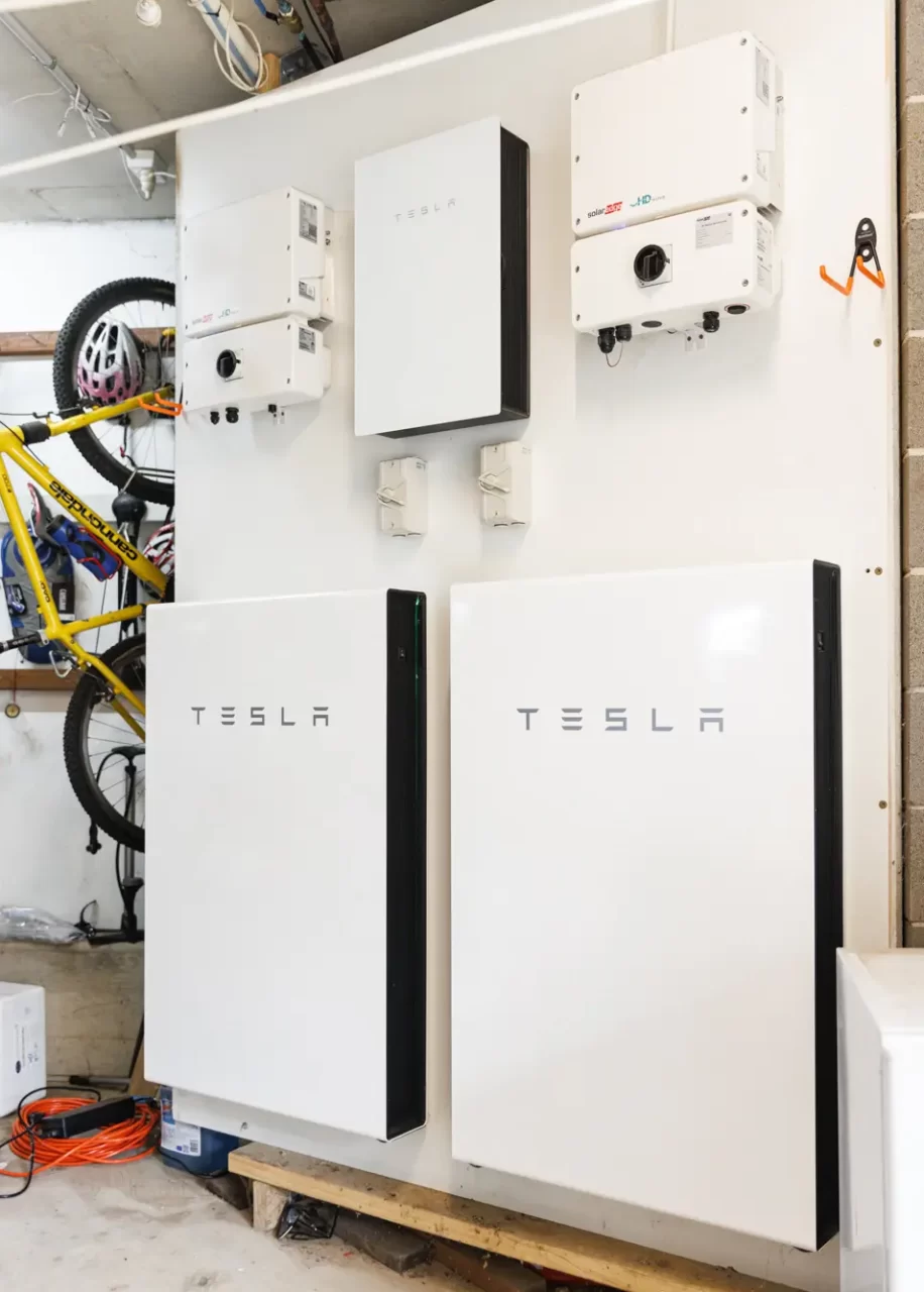 Tesla Powerwall Solar Battery setup in garage