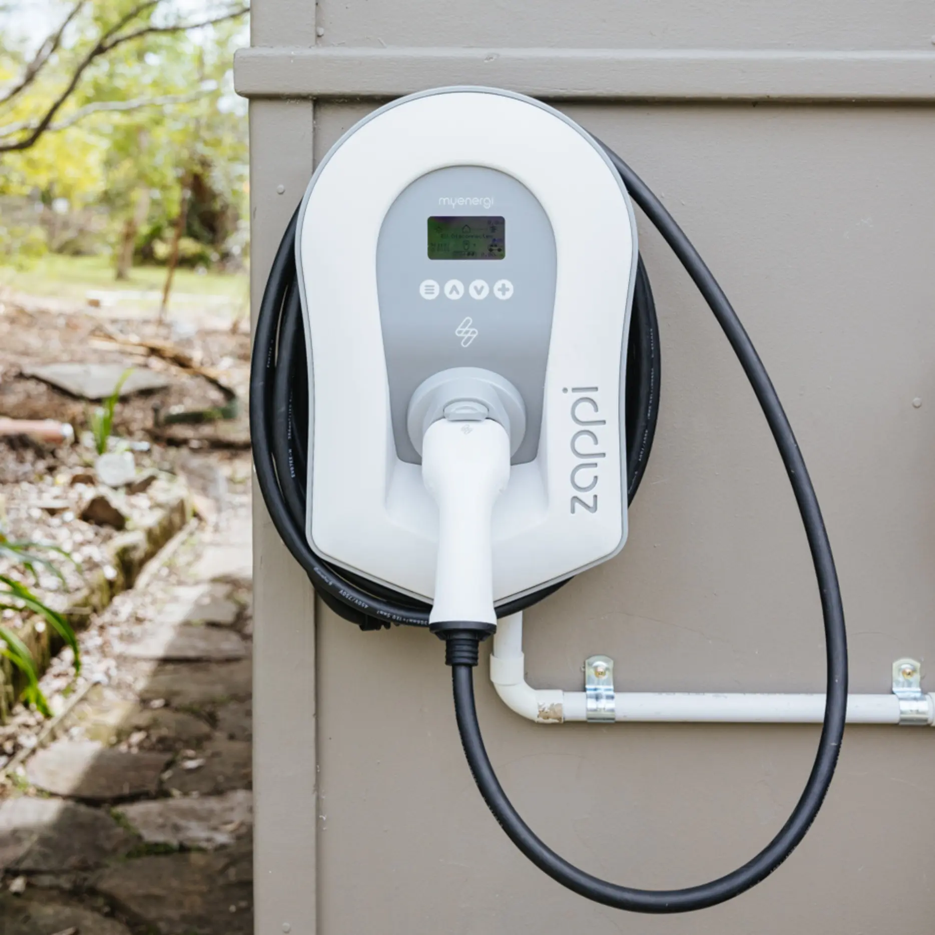 Zappi electric vehicle charger installed at home