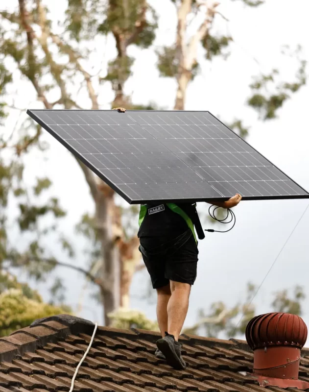 REA solar panels being installed by Avery Solar & Electrical